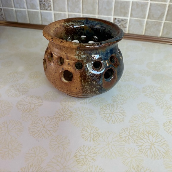 Vintage Pottery Mug & Pottery Tealight candle holder drip glaze handmade - Picture 7 of 12